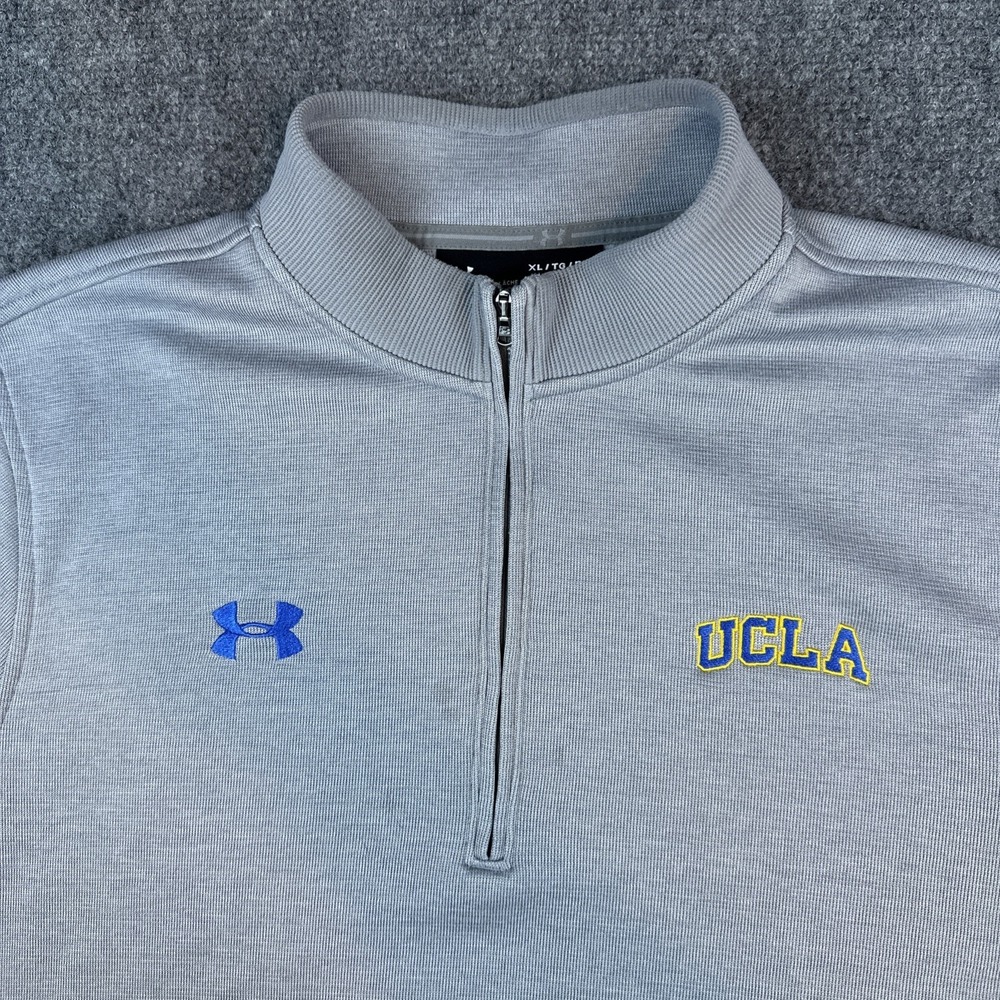 Under Armour UCLA Bruins Mens XL Gray 1/4 Zip Pullover Fleece Sweatshirt *Read